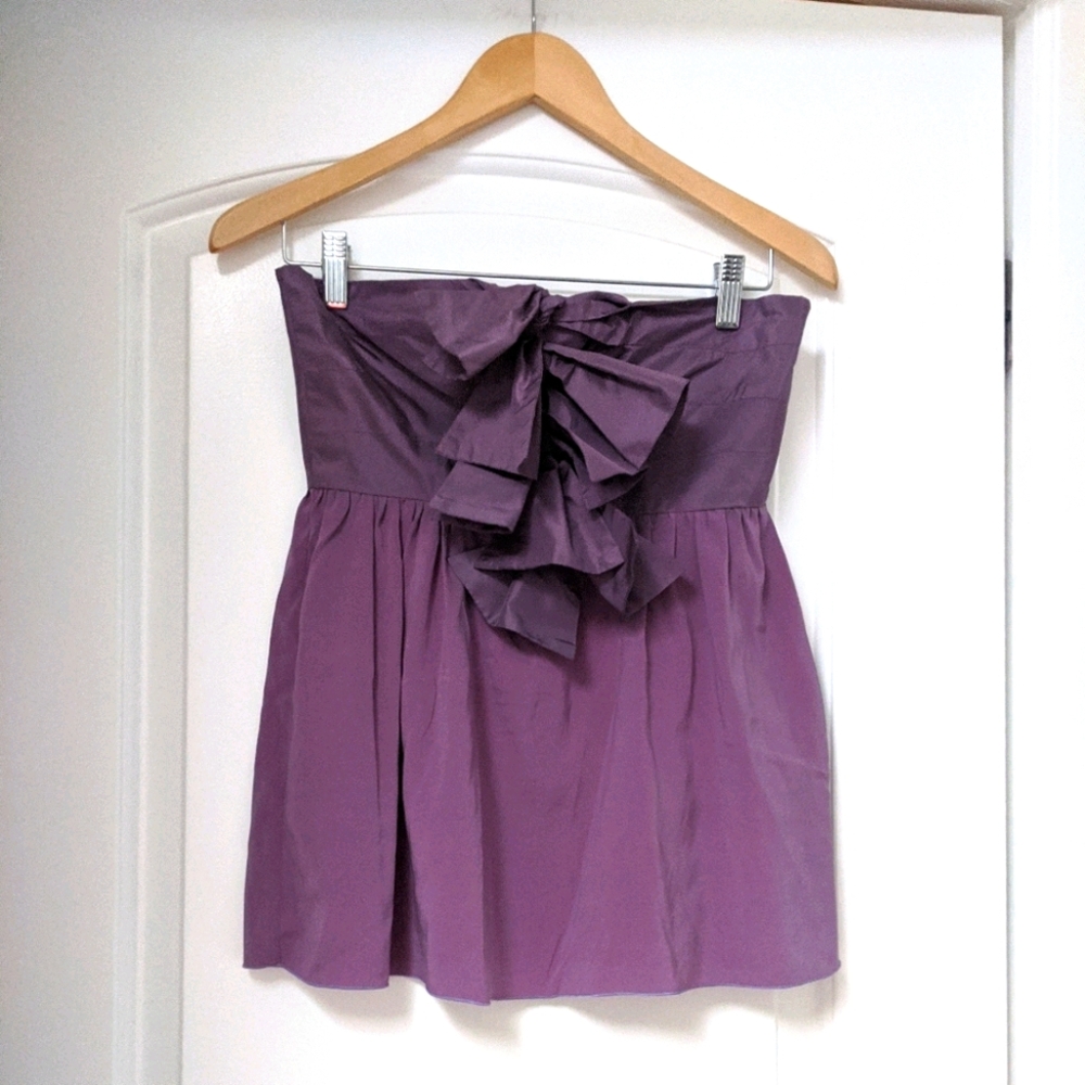 NWOT Pretty Purple strapless silk top